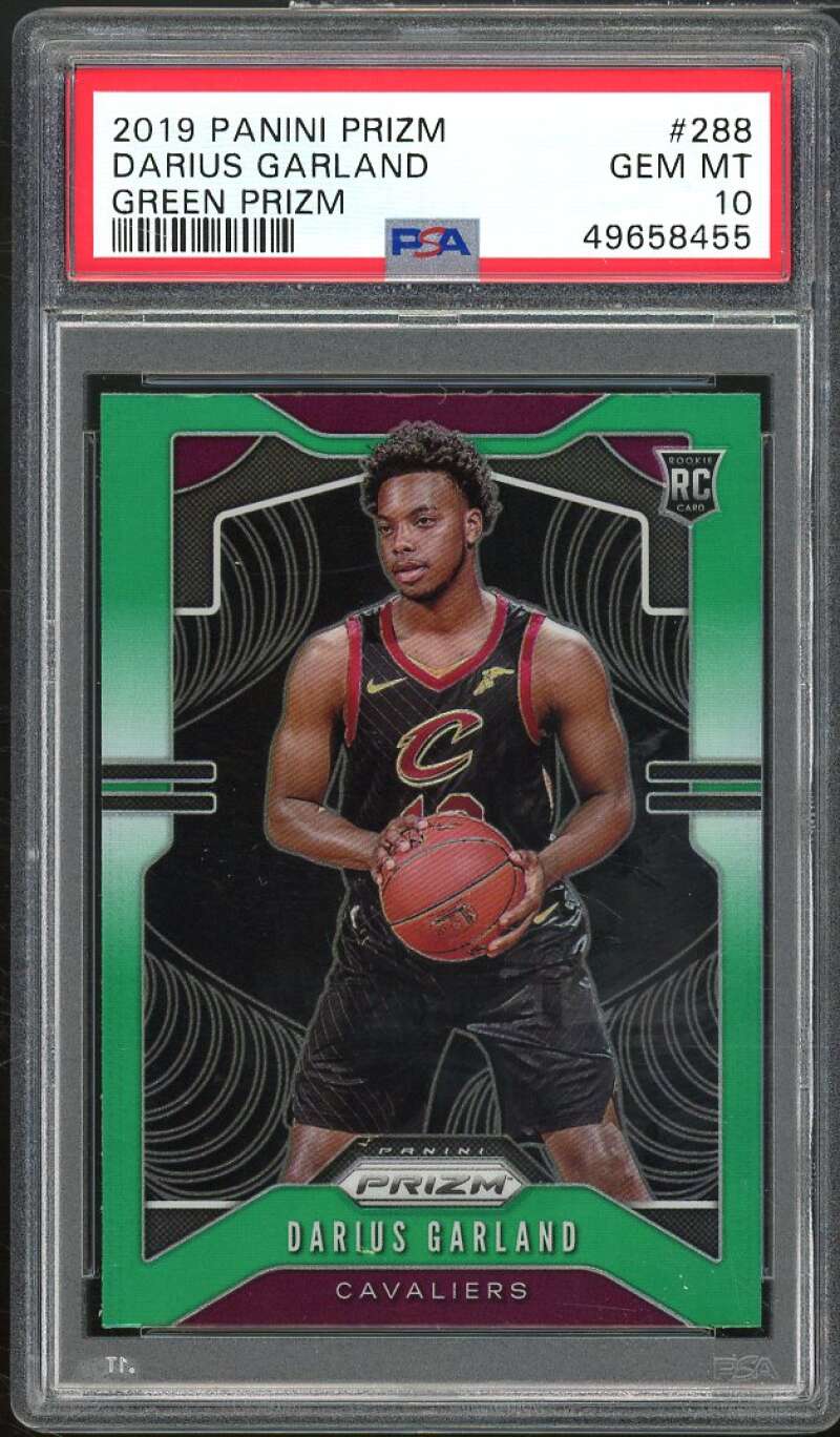 Darius Garland Rookie Card 2019-20 Panini Prizm Prizms Green #288 PSA 10 Image 1