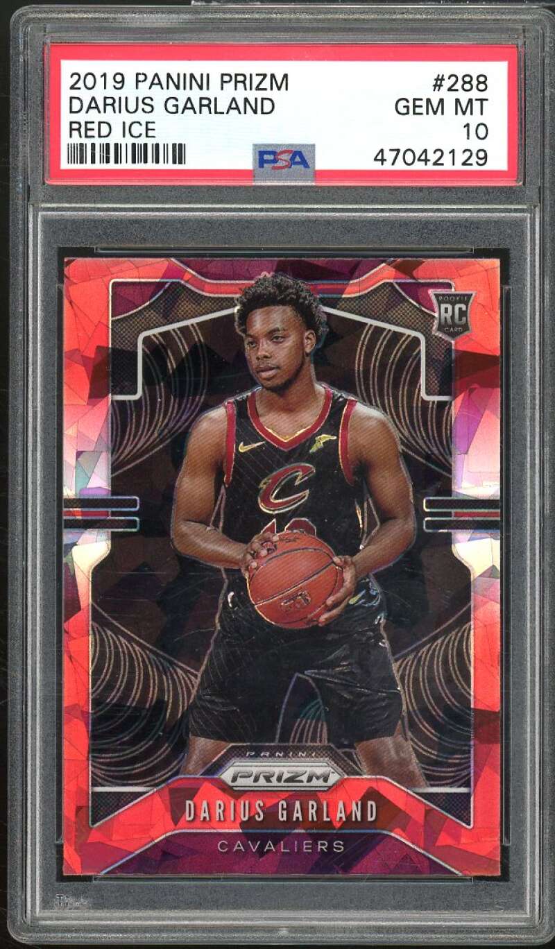 Darius Garland Rookie Card 2019-20 Panini Prizm Prizms Red Ice #288 PSA 10 Image 1