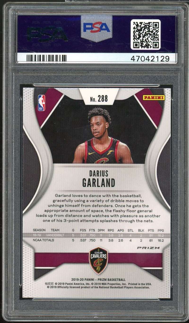 Darius Garland Rookie Card 2019-20 Panini Prizm Prizms Red Ice #288 PSA 10 Image 2