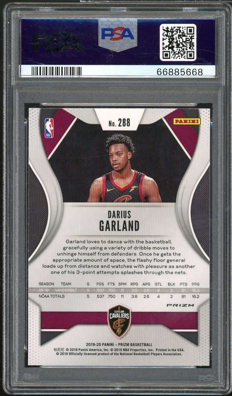 Darius Garland Rookie Card 2019-20 Panini Prizm Red White Blue Prizm #288 PSA 10 Image 2