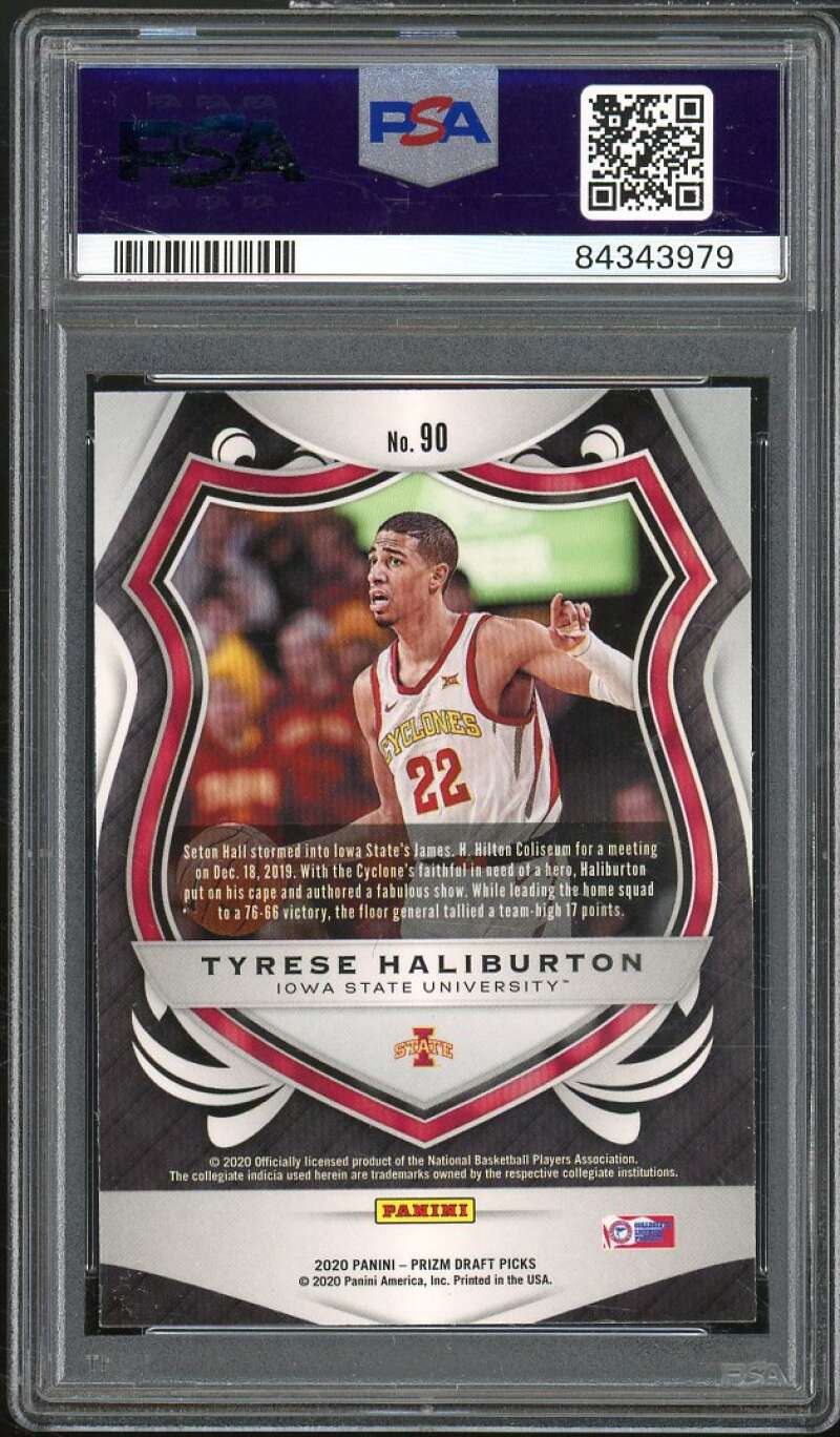 Tyrese Haliburton Rookie Card 2020-21 Panini Prizm DP #90 PSA 10 Image 2