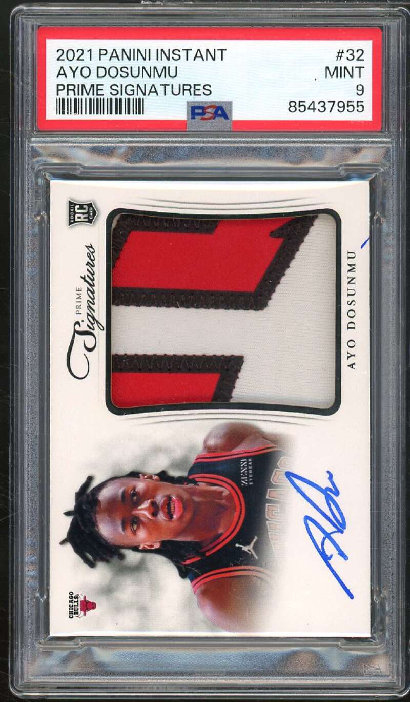 Ayo Dosunmu Rookie Card 2021-22 Panini Instant Prime Signatures #32 PSA 9 Image 1