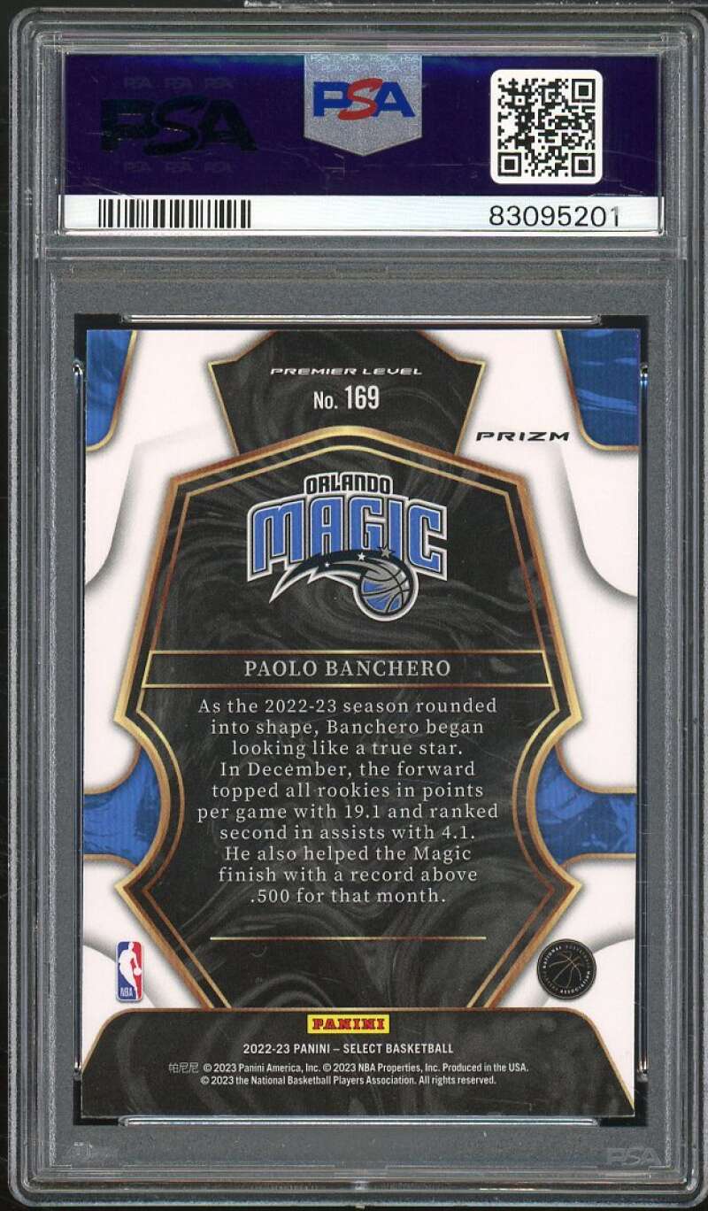 Paolo Banchero Rookie Card 2022-23 Select Blue Cracked Ice #169 PSA 10 Image 2