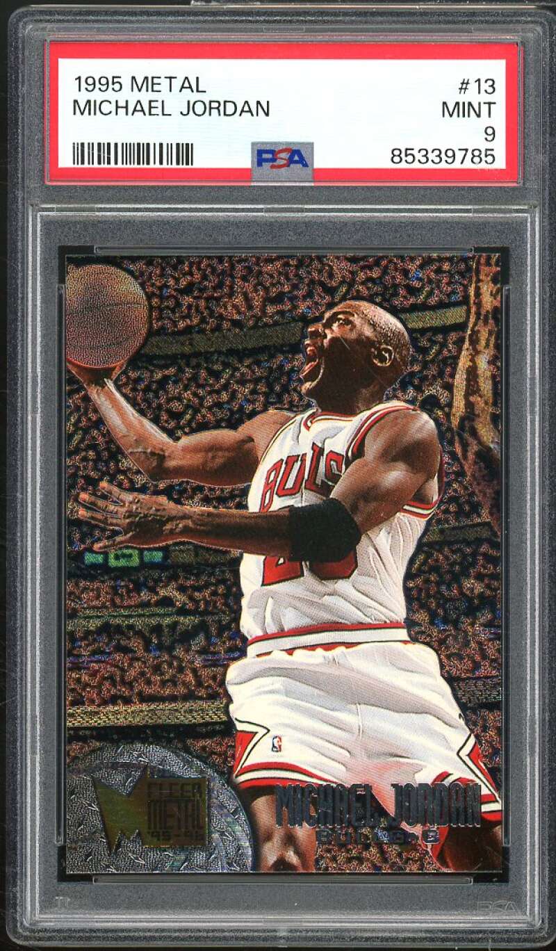 Michael Jordan Card 1995-96 Metal #13 PSA 9 Image 1