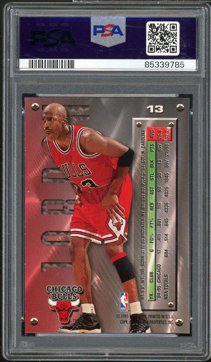 Michael Jordan Card 1995-96 Metal #13 PSA 9 Image 2