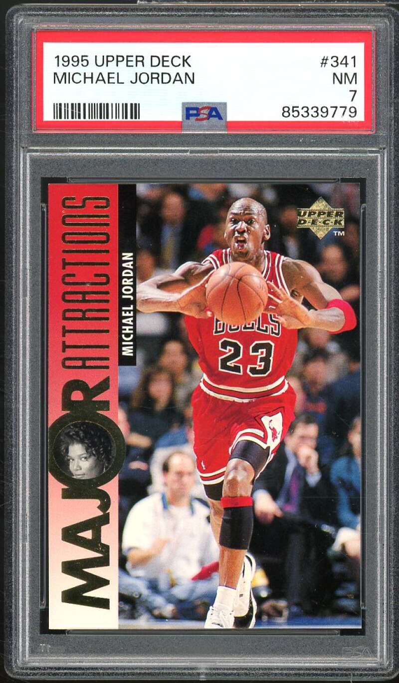 Michael Jordan/Queen Latifah Card 1995-96 Upper Deck #341 PSA 7 Image 1