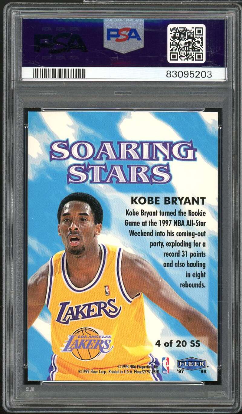 Kobe Bryant Card 1997-98 Fleer Soaring Stars #4 PSA 9 Image 2