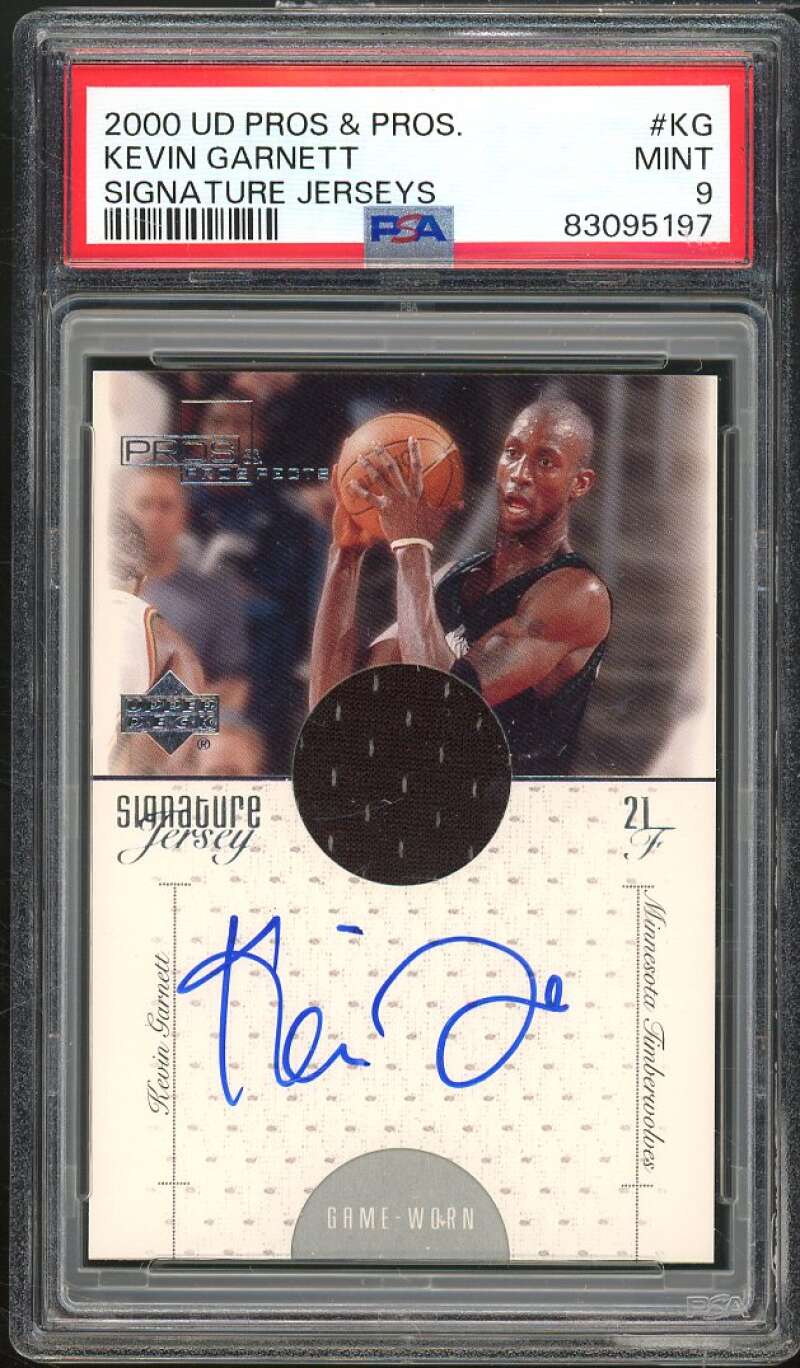 Kevin Garnett Card 2000-01 UD Pros Prospects Signature Jerseys #kg PSA 9 Image 1