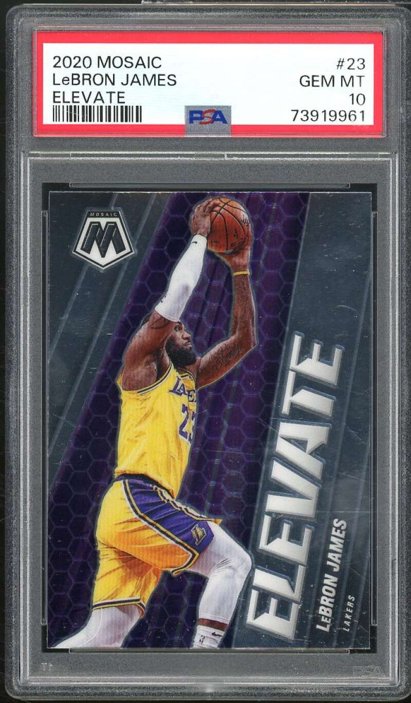 LeBron James Card 2021-22 Panini Mosaic #23 PSA 10 Image 1