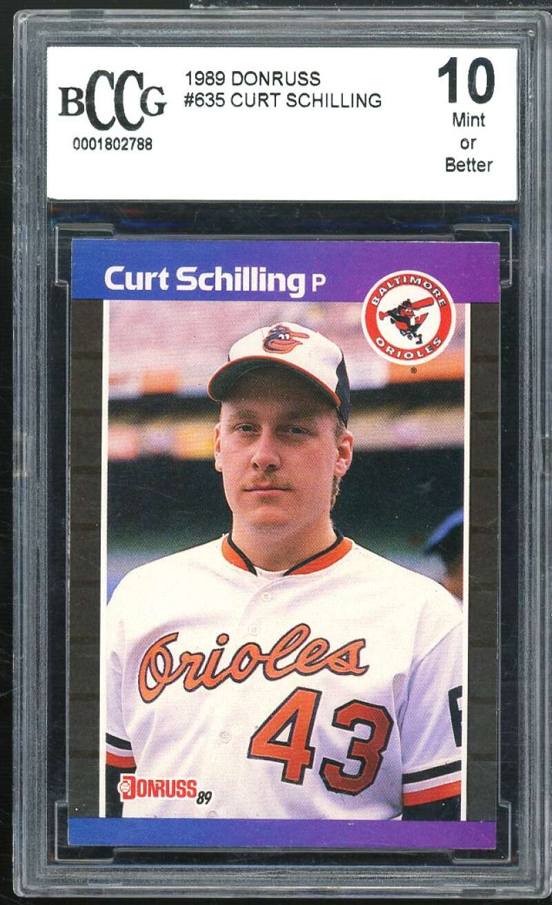 Curt Schilling Rookie Card 1989 Donruss #635 BGS BCCG 10 Image 1