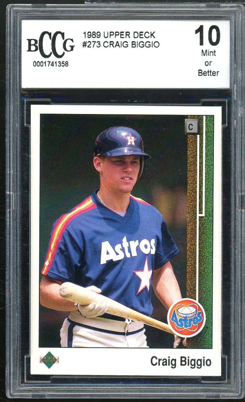 Craig Biggio Rookie Card 1989 Upper Deck #273 BGS BCCG 10 Image 1