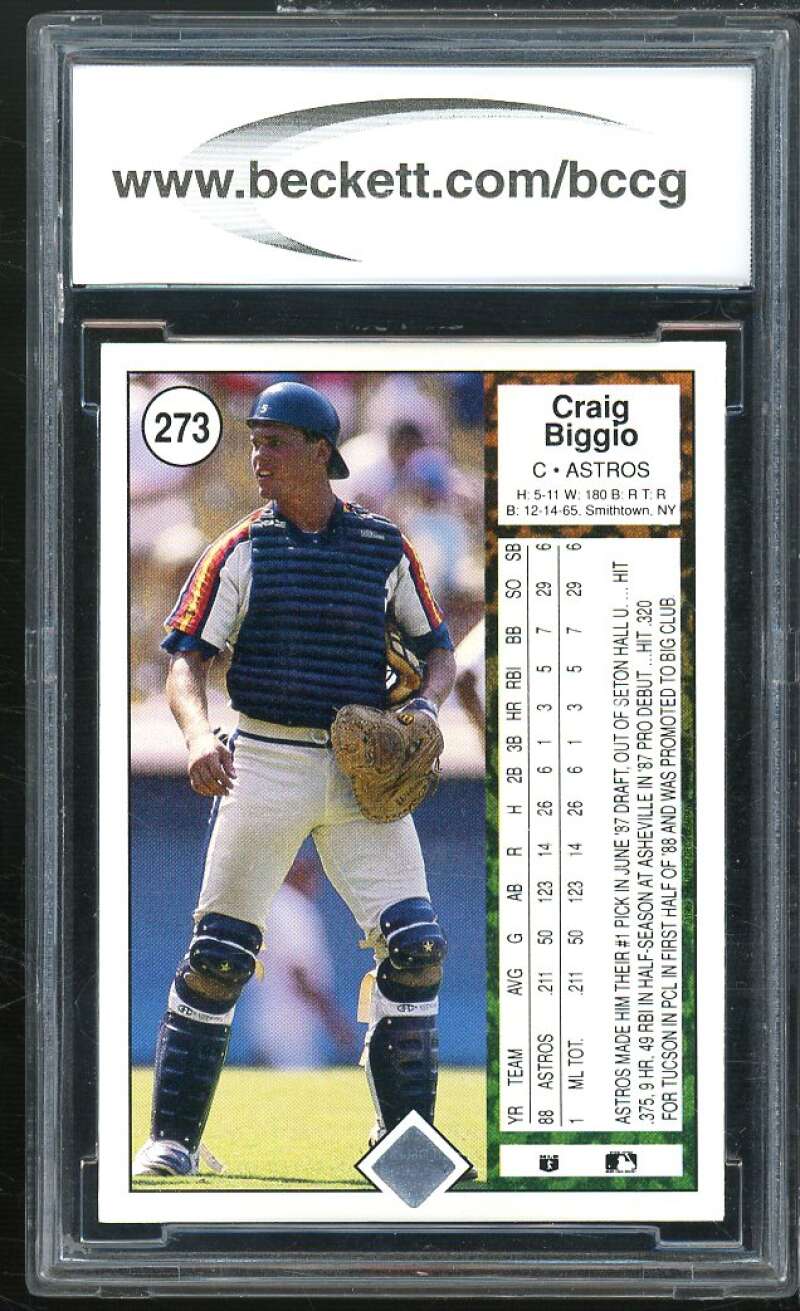 Craig Biggio Rookie Card 1989 Upper Deck #273 BGS BCCG 10 Image 2