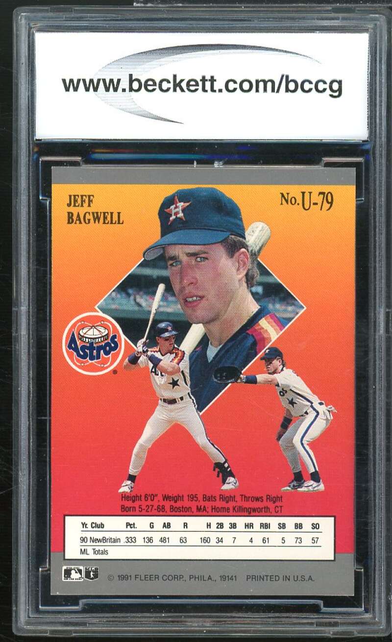 Jeff Bagwell Rookie Card 1991 Ultra Update #U-79 BGS BCCG 10 Image 2