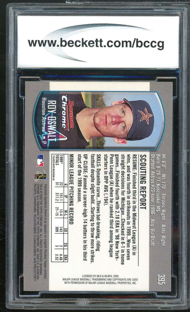 Roy Oswalt Rookie Card 2000 Bowman Chrome #395 BGS BCCG 10 Image 2