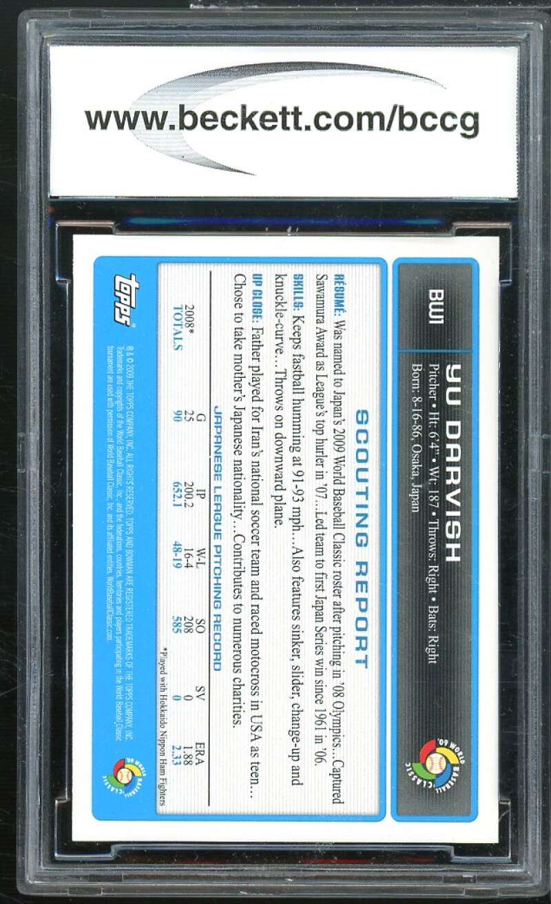 Yu Darvish Rookie Card 2009 Bowman WBC Prospects #BW1 BGS BCCG 9 Image 2