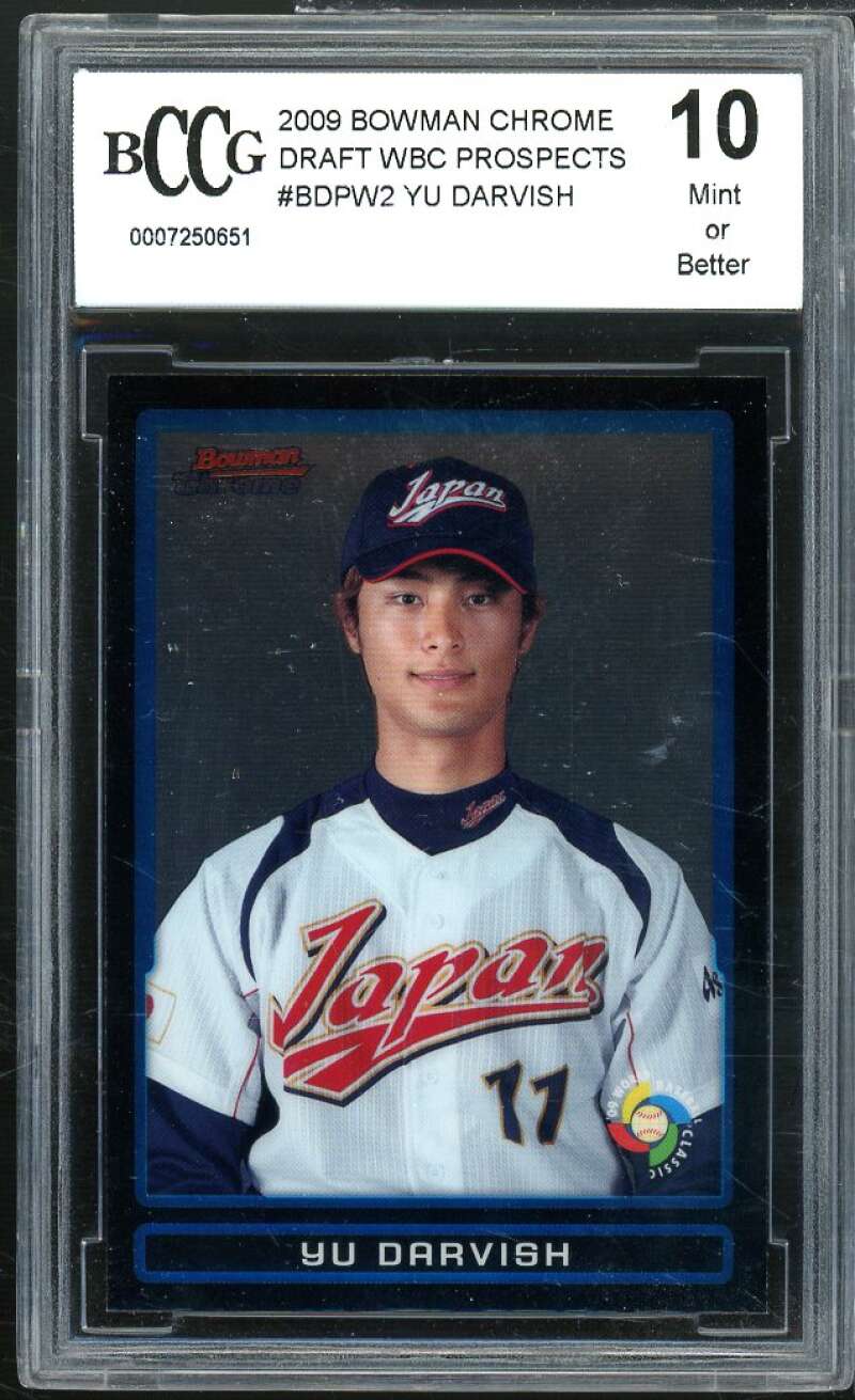 Yu Darvish Rookie Card 2009 Bowman Chrome Draft WBC Prospects #BDPW2 BGS BCCG 10 Image 1