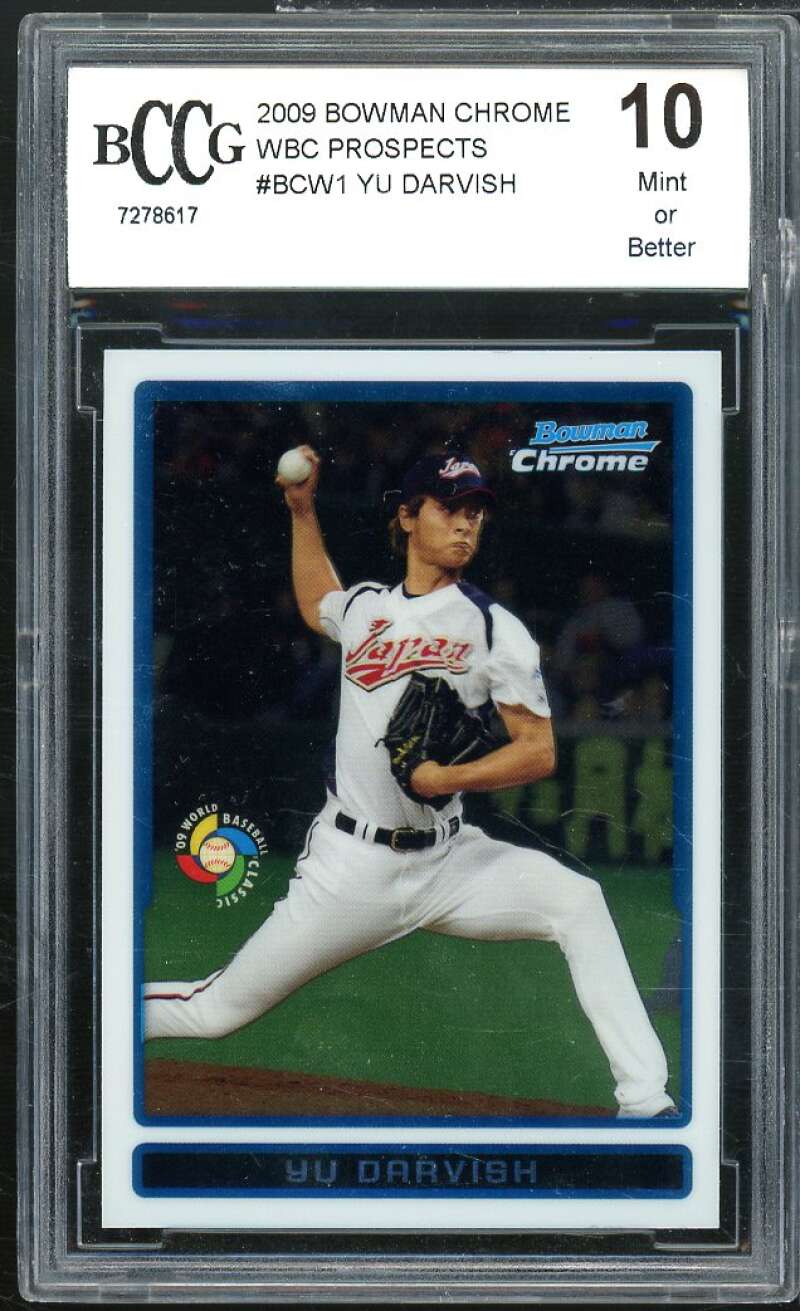 Yu Darvish Rookie Card 2009 Bowman Chrome WBC Prospects #BCW1 BGS BCCG 10 Image 1