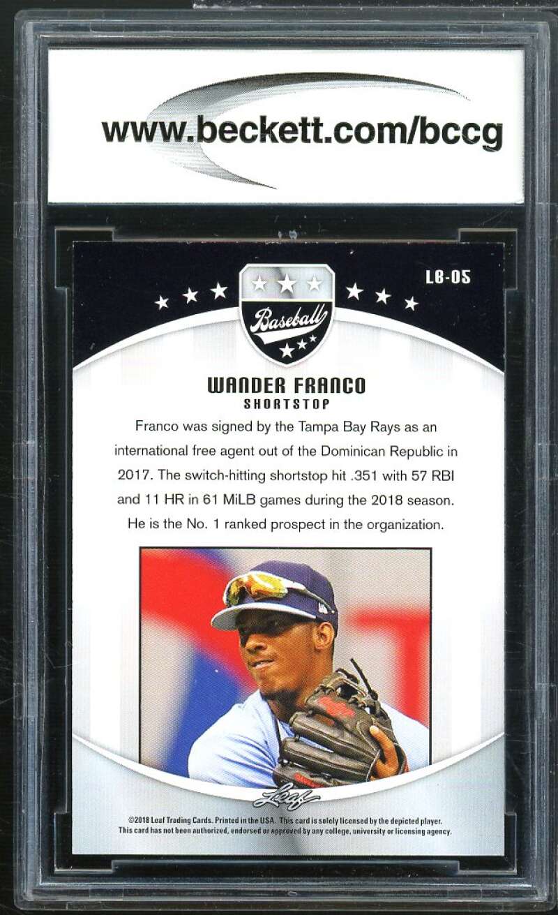 Wander Franco Rookie Card 2018 Leaf #LB05 BGS BCCG 9 Image 2