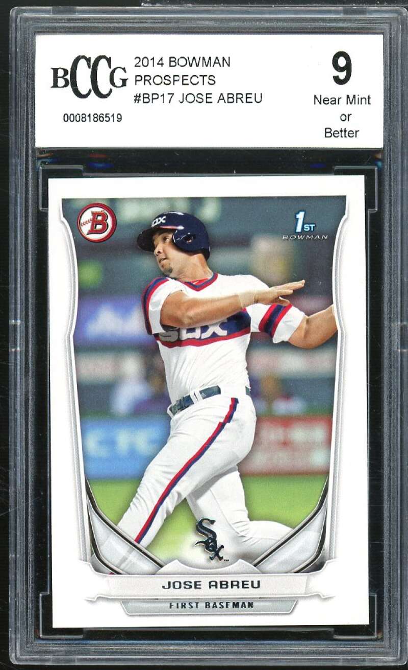 Jose Abreu Rookie Card 2014 Bowman Prospects #BP17 BGS BCCG 9 Image 1