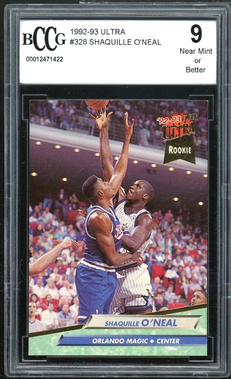 Shaquille O'neal Rookie Card 1992-93 Ultra #328 BGS BCCG 9 Image 1