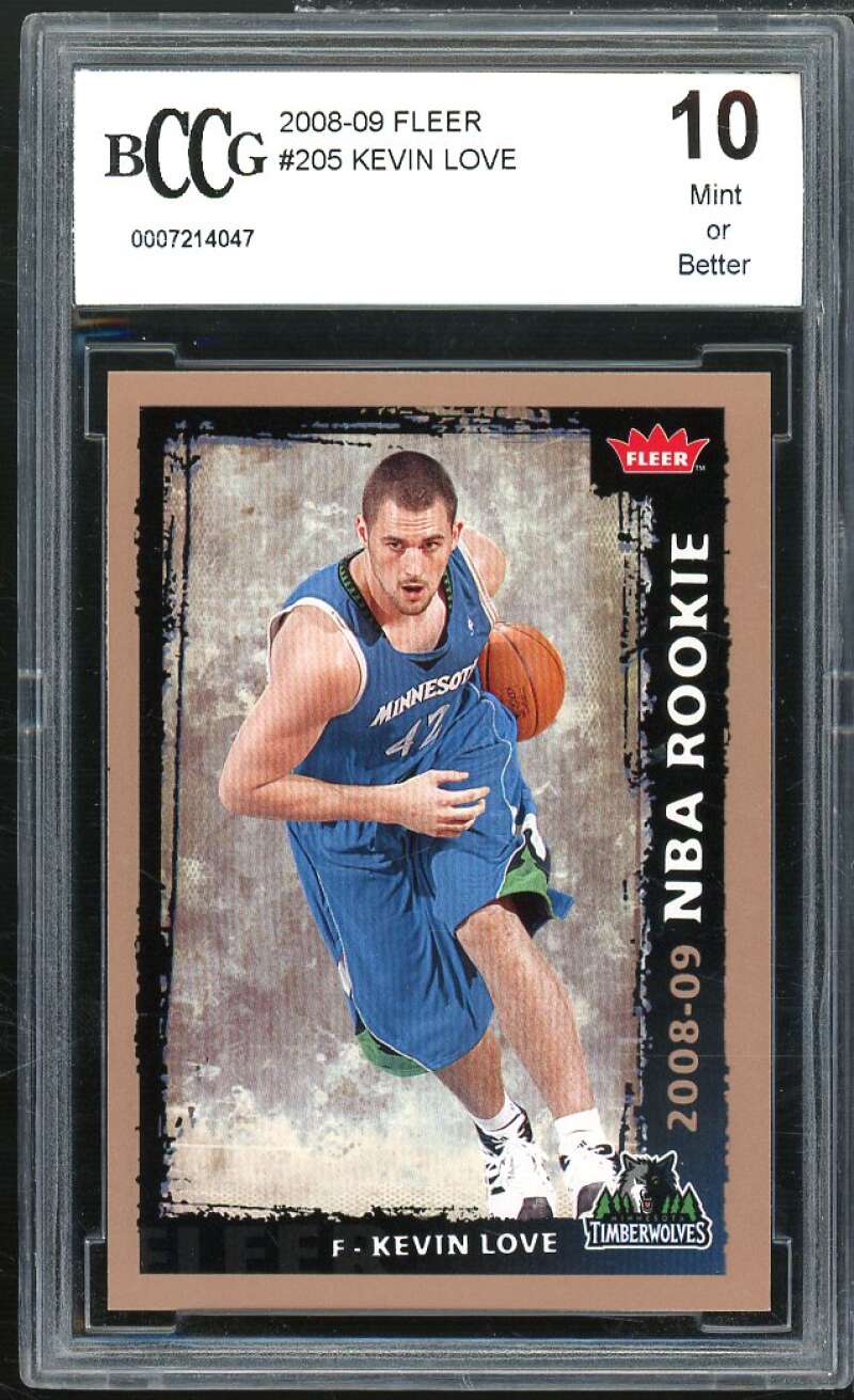 Kevin Love Rookie Card 2008-09 Fleer #205 BGS BCCG 10 Image 1