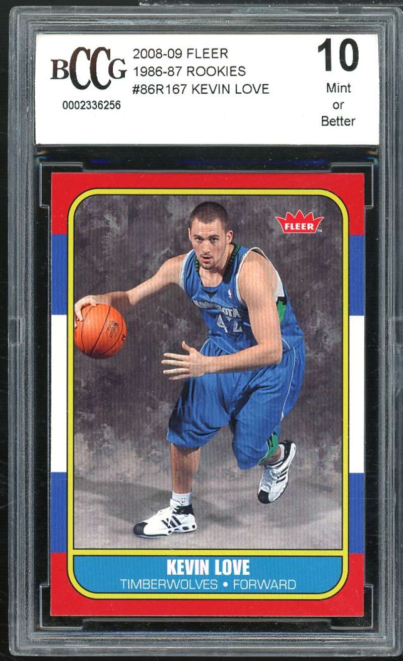 Kevin Love Rookie Card 2008-09 Fleer 1986-87 Rookies #86R167 BGS BCCG 10 Image 1