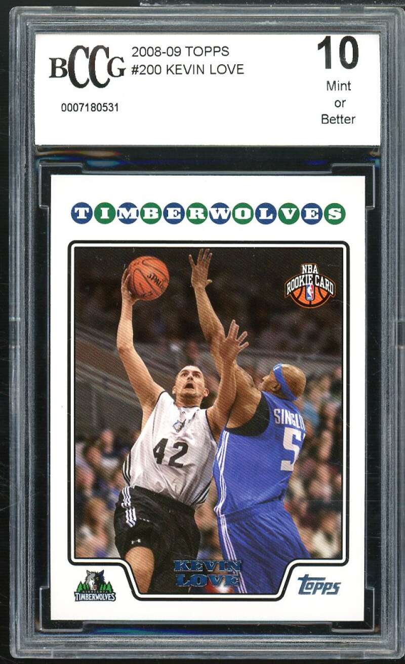 Kevin Love Rookie Card 2008-09 Topps #200 BGS BCCG 10 Image 1