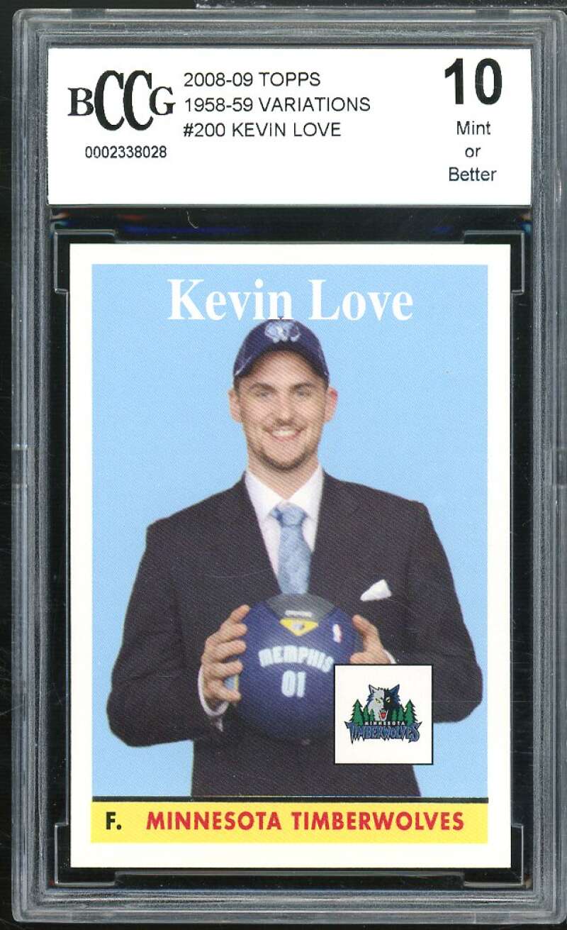 Kevin Love Rookie Card 2008-09 Topps 1958-59 Variations #200 BGS BCCG 10 Image 1