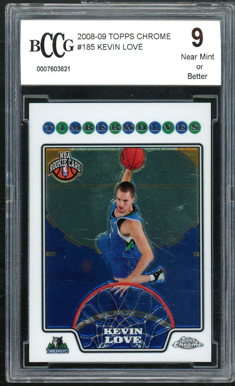 Kevin Love Rookie Card 2008-09 Topps Chrome #185 BGS BCCG 9 Image 1