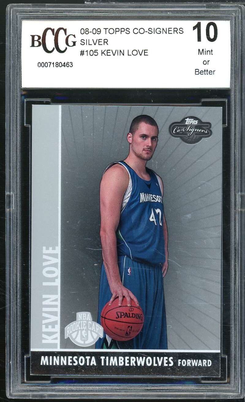 Kevin Love Rookie Card 2008-09 Topps Co-Signers Silver #105 BGS BCCG 10 Image 1