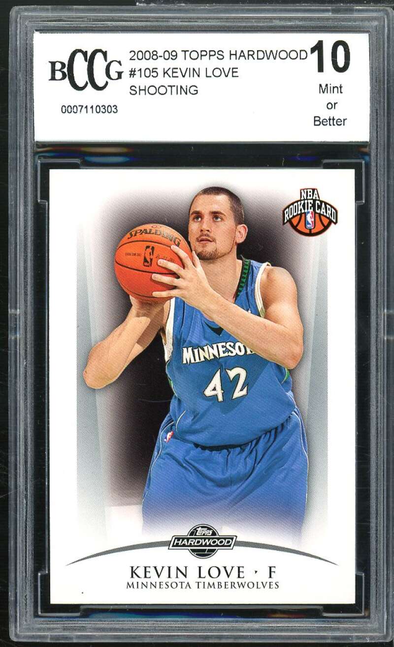 Kevin Love Rookie Card 2008-09 Topps Hardwood #105 BGS BCCG 10 Image 1