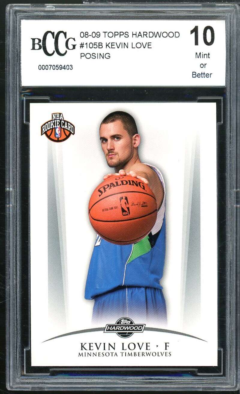 Kevin Love Rookie Card 2008-09 Topps Hardwood #105B BGS BCCG 10 Image 1