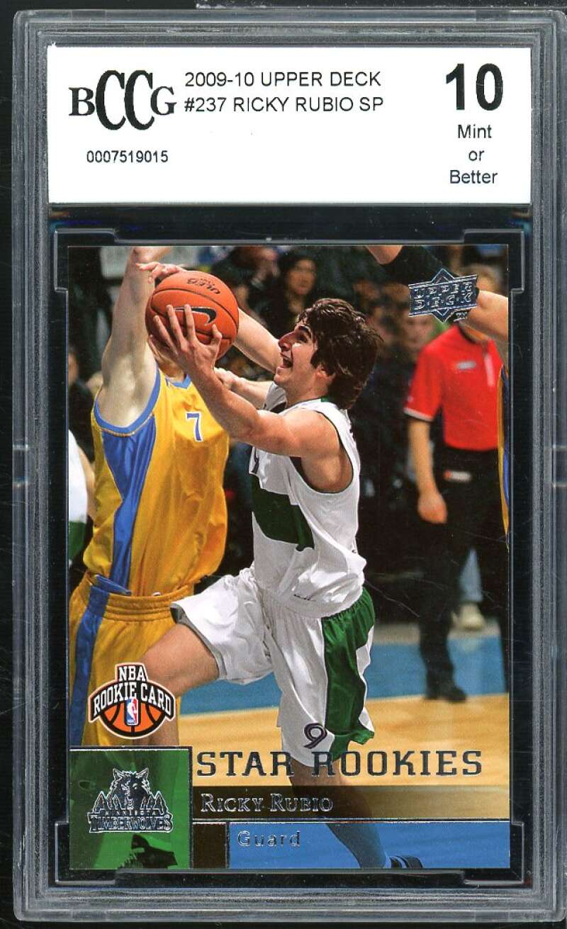 Ricky Rubio Rookie Card 2009-10 Upper Deck #237 BGS BCCG 10 Image 1