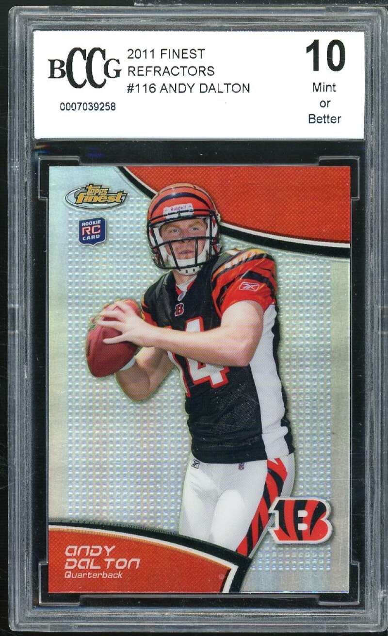 Andy Dalton Rookie Card 2011 Finest Refractors #116 BGS BCCG 10 Image 1