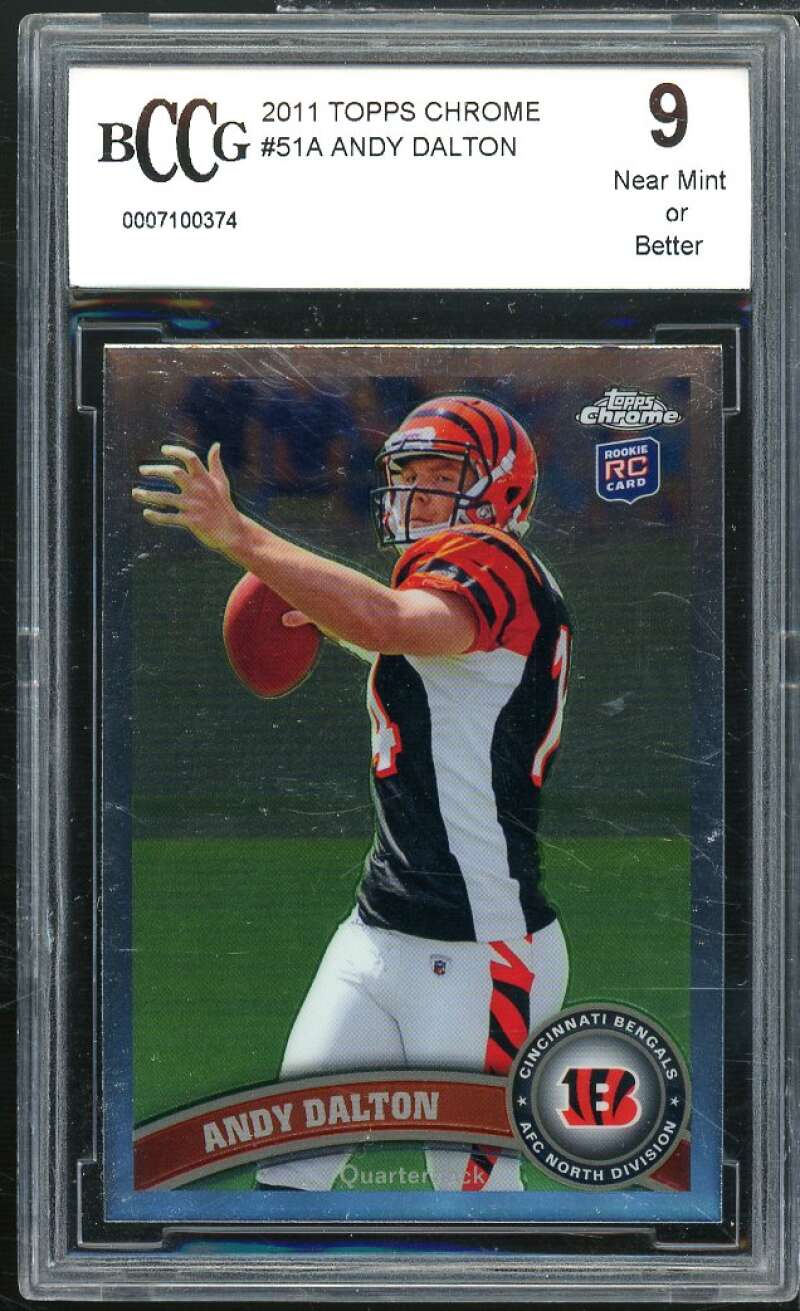 Andy Dalton Rookie Card 2011 Topps Chrome #51A BGS BCCG 9 Image 1