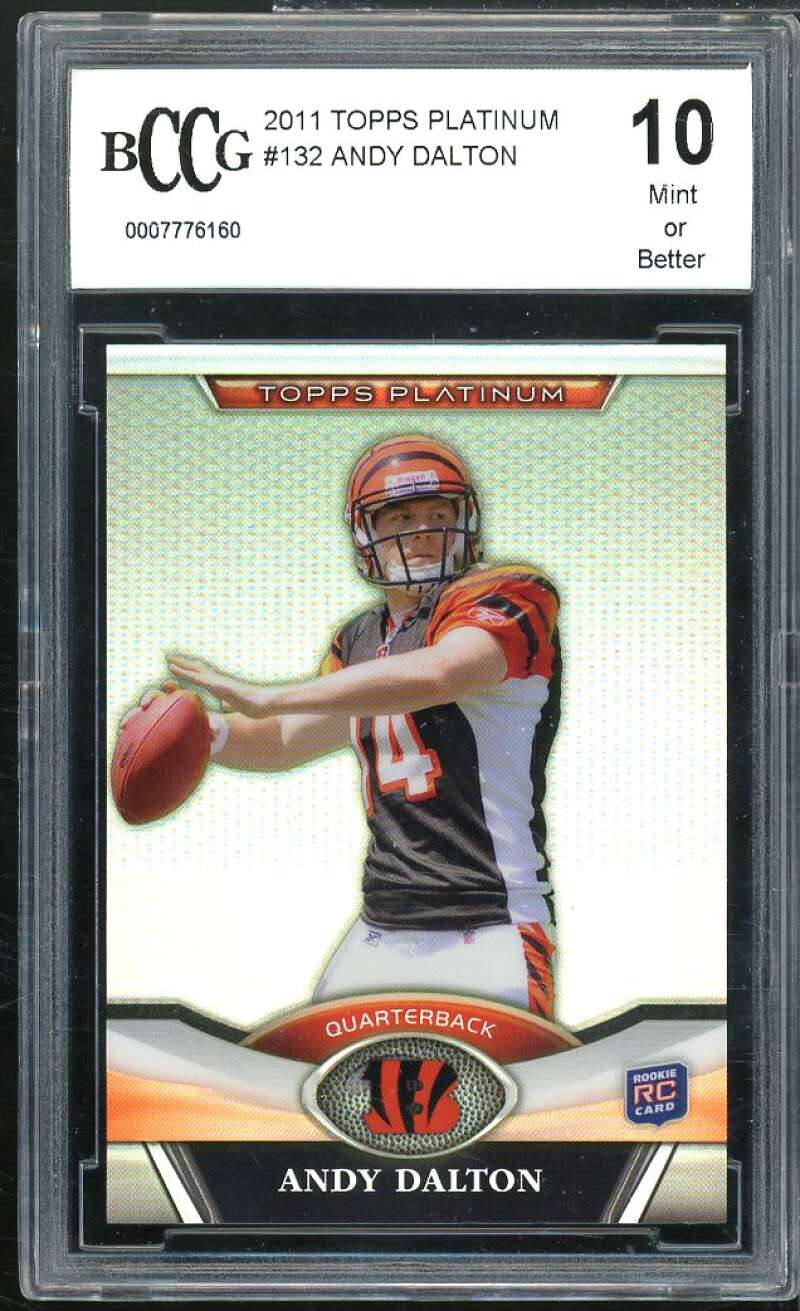 Andy Dalton Rookie Card 2011 Topps Platinum #132 BGS BCCG 10 Image 1