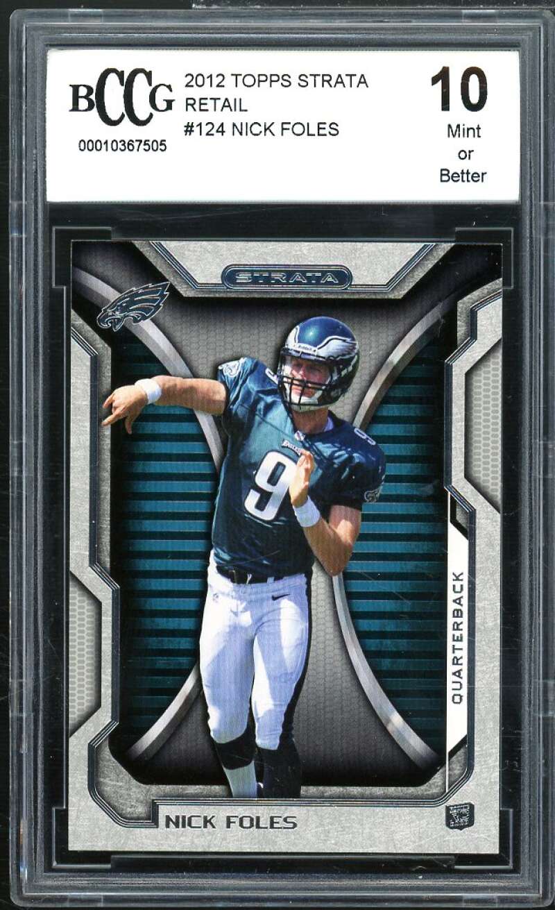 Nick Foles Rookie Card 2012 Topps Strata Retail #124 BGS BCCG 10 Image 1