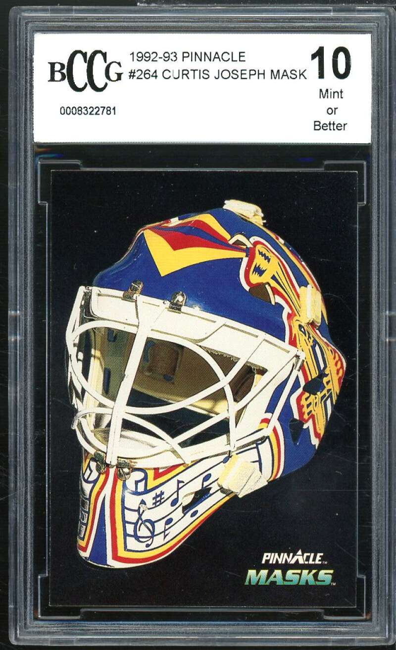 Curtis Joseph Mask Card 1992-93 Pinnacle #264 BGS BCCG 10 Image 1