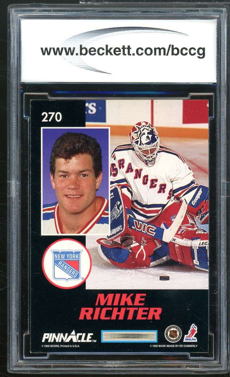 Mike Richter Mask Card 1992-93 Pinnacle #270 BGS BCCG 10 Image 2