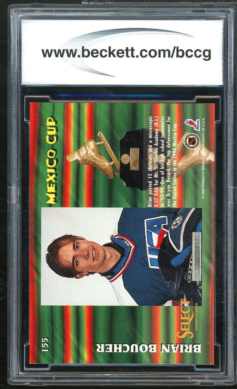 Brian Boucher Rookie Card 1994-95 Select #155 BGS BCCG 10 Image 2