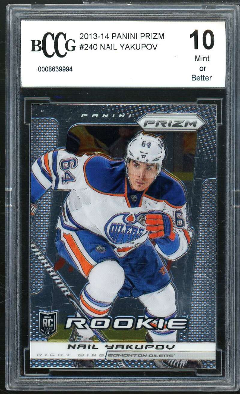 Nail Yakupov Rookie Card 2013-14 Panini Prizm #240 BGS BCCG 10 Image 1