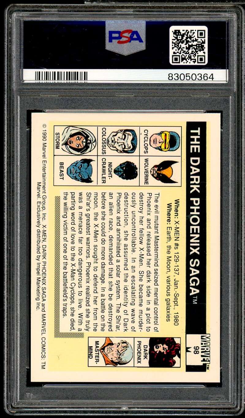 Dark Phoenix Saga Card 1990 Marvel Universe #98 PSA 6 Image 2