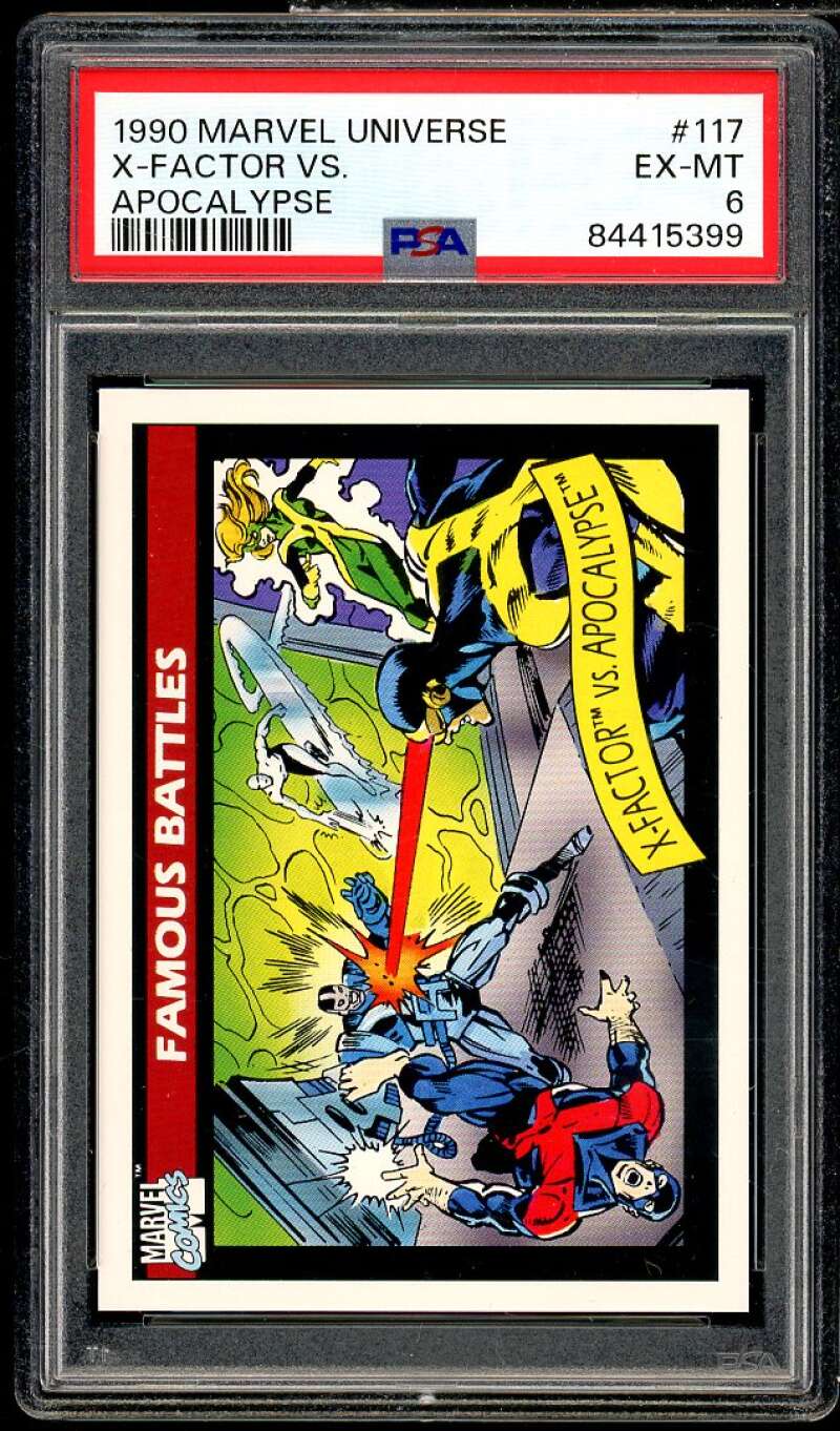 X-Factor vs Apocalypse Card 1990 Marvel Universe #117 PSA 6 Image 1