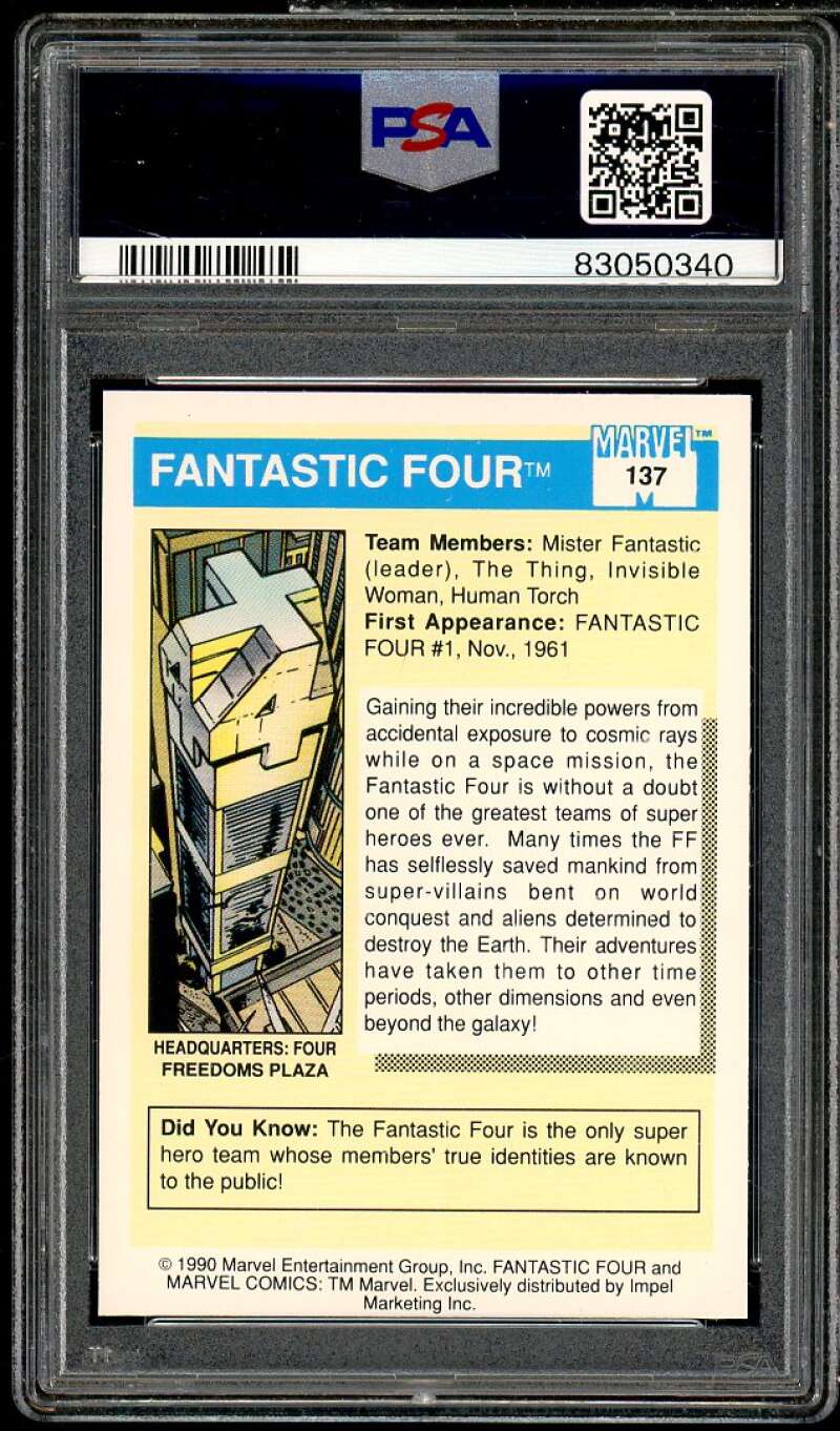 Fantastic Four Card 1990 Marvel Universe #137 PSA 6 Image 2