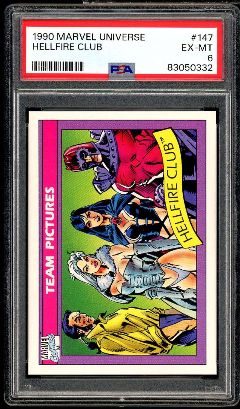 Hellfire Club Card 1990 Marvel Universe #147 PSA 6 Image 1