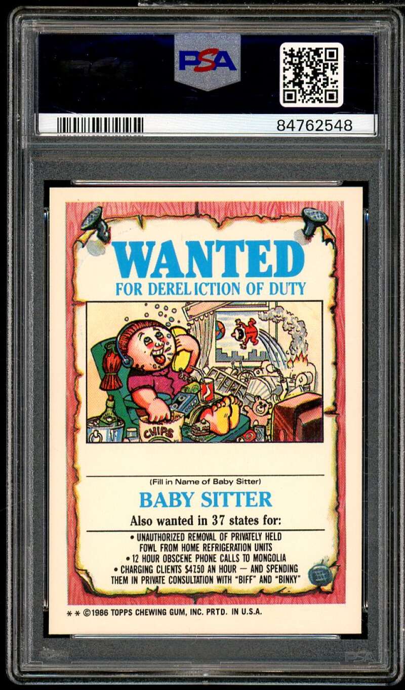 Unzipped Zack Stickers Card 1986 Garbage Pail Kids #123b PSA 6 Image 2