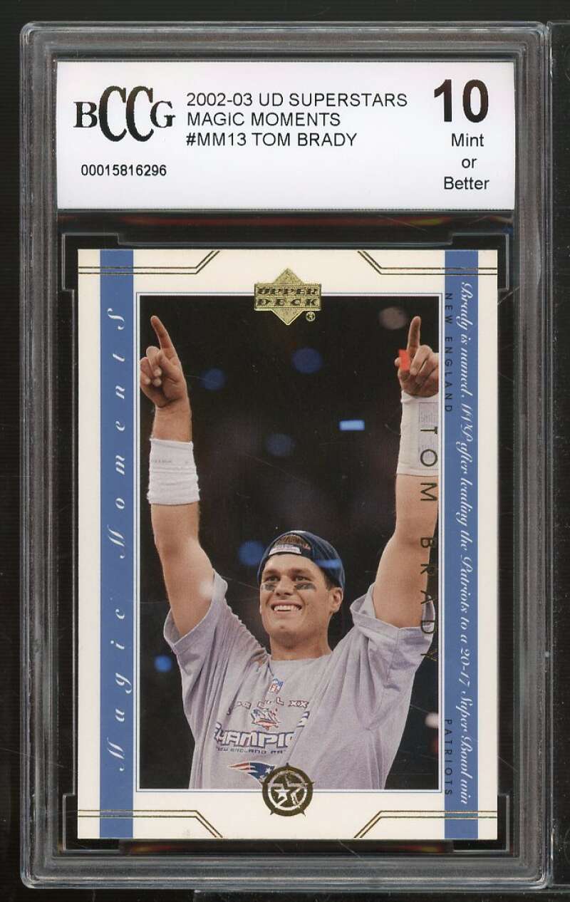 2002-03 UD Superstars #mm13 Tom Brady Card BGS BCCG 10 Mint+ Image 1