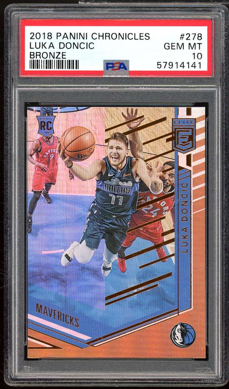 Luka Doncic Rookie Card 2018-19 Panini Chronicles Bronze #278 PSA 10 Image 1