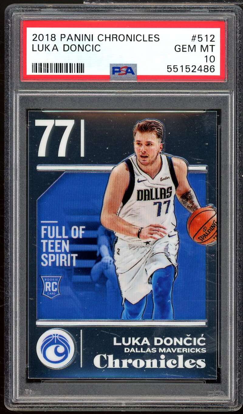 Luka Doncic Rookie Card 2019-20 Panini Chronicles #512 PSA 10 Image 1