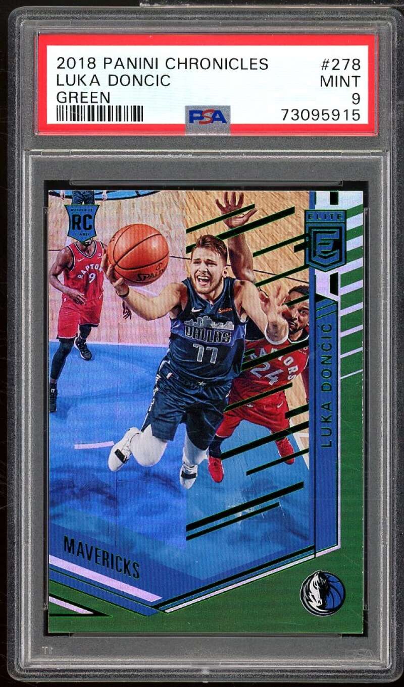 Luka Doncic Rookie Card 2018-19 Panini Chronicles Green #278 PSA 9 Image 1